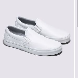 Vans Women’s Classic White Slip-On Loafers